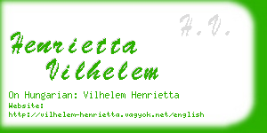 henrietta vilhelem business card